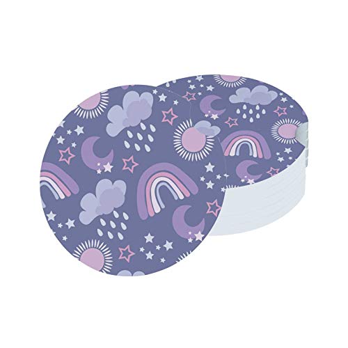 Cartoon Rainbows Clouds Sun Moon Stars