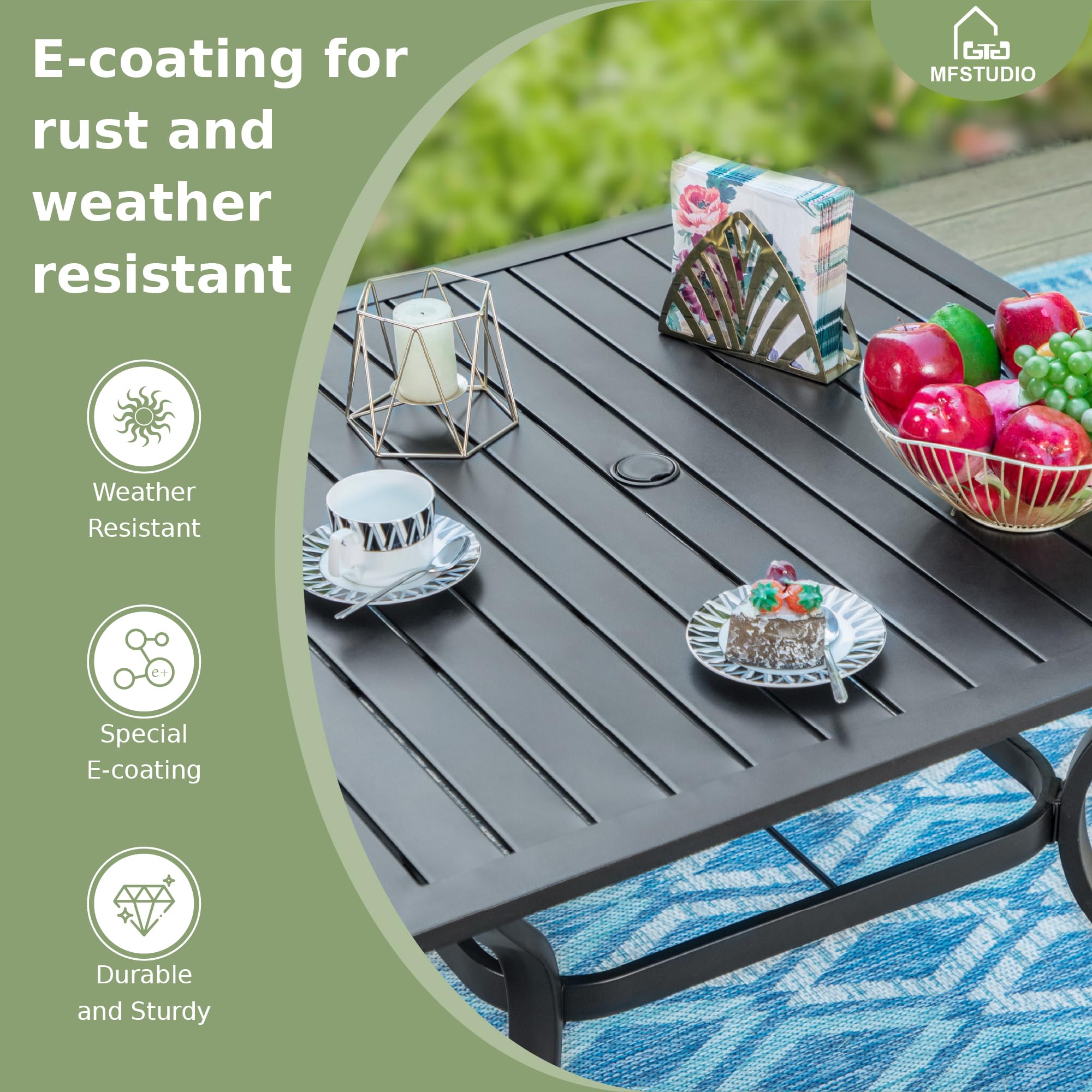 MFSTUDIO 5-Piece Outdoor Patio Dining Set for 4 - 37