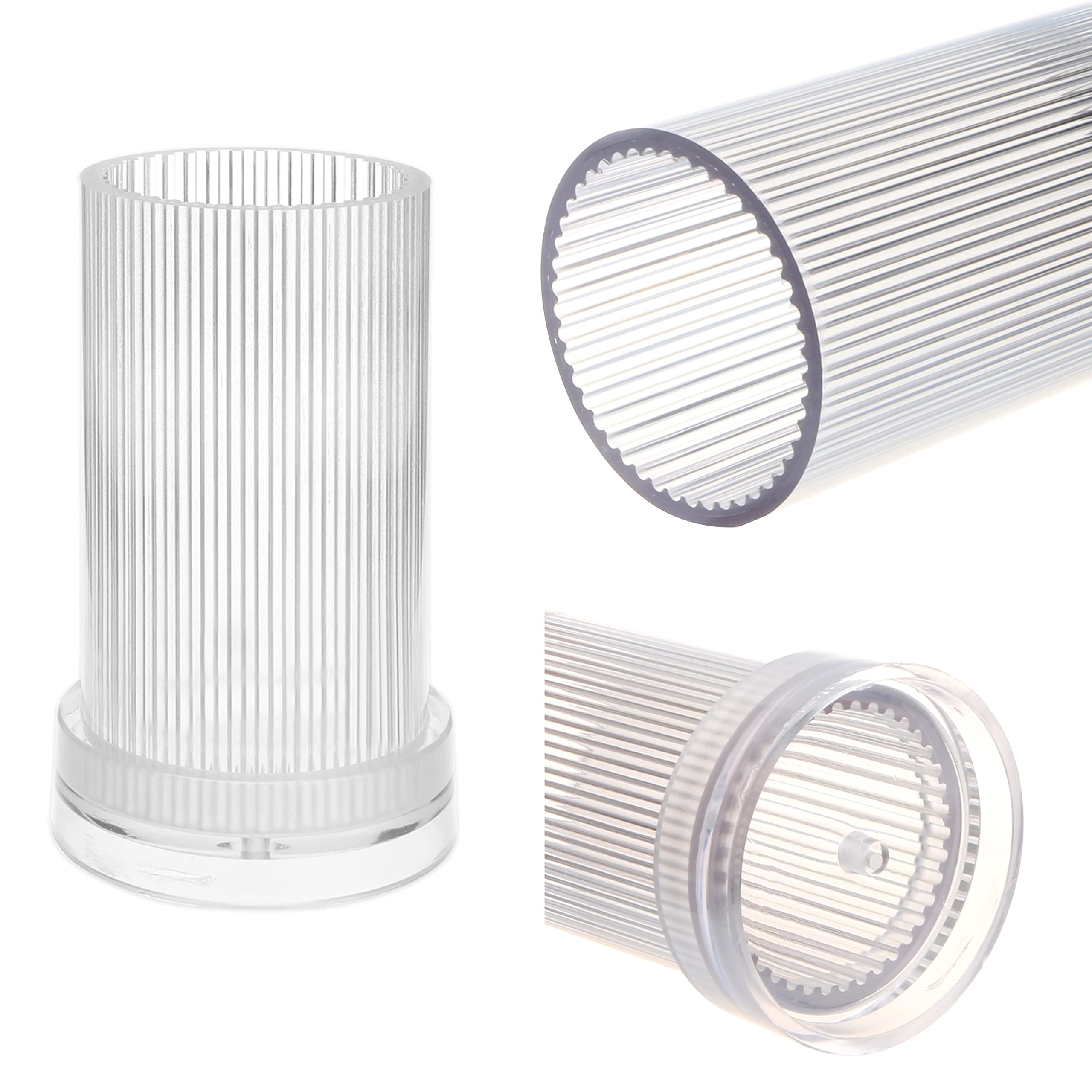 3PCS Stripe Pillar Candle Molds Set for DIY Candle Making - Includes 60ft Wick, 50 Wick Stickers, 3 Wick Holders & Iron Wire - Perfect for Home Decor, Wedding Centerpieces & Holiday Crafts