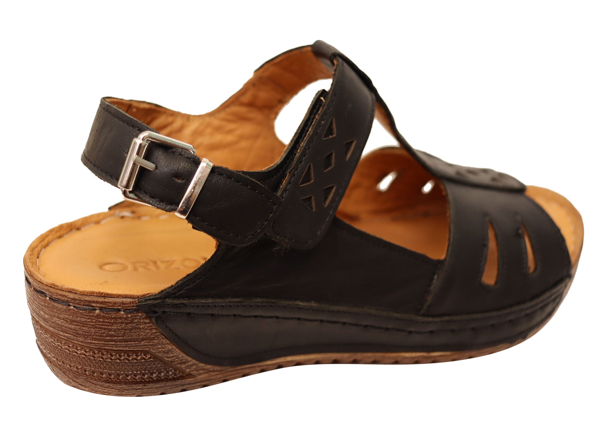 Orizonte Shaz Women's Comfortable Leather Sandals - European Style Summer Walking Shoes for Beach, Travel & Casual Outings