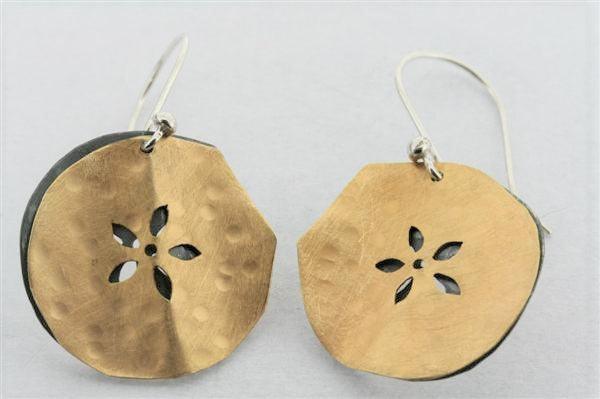 Sterling Silver Gold Plated Double Disc Pear Earrings - Elegant Dangle Earrings for Women, Perfect for Parties, Weddings & Everyday Wear