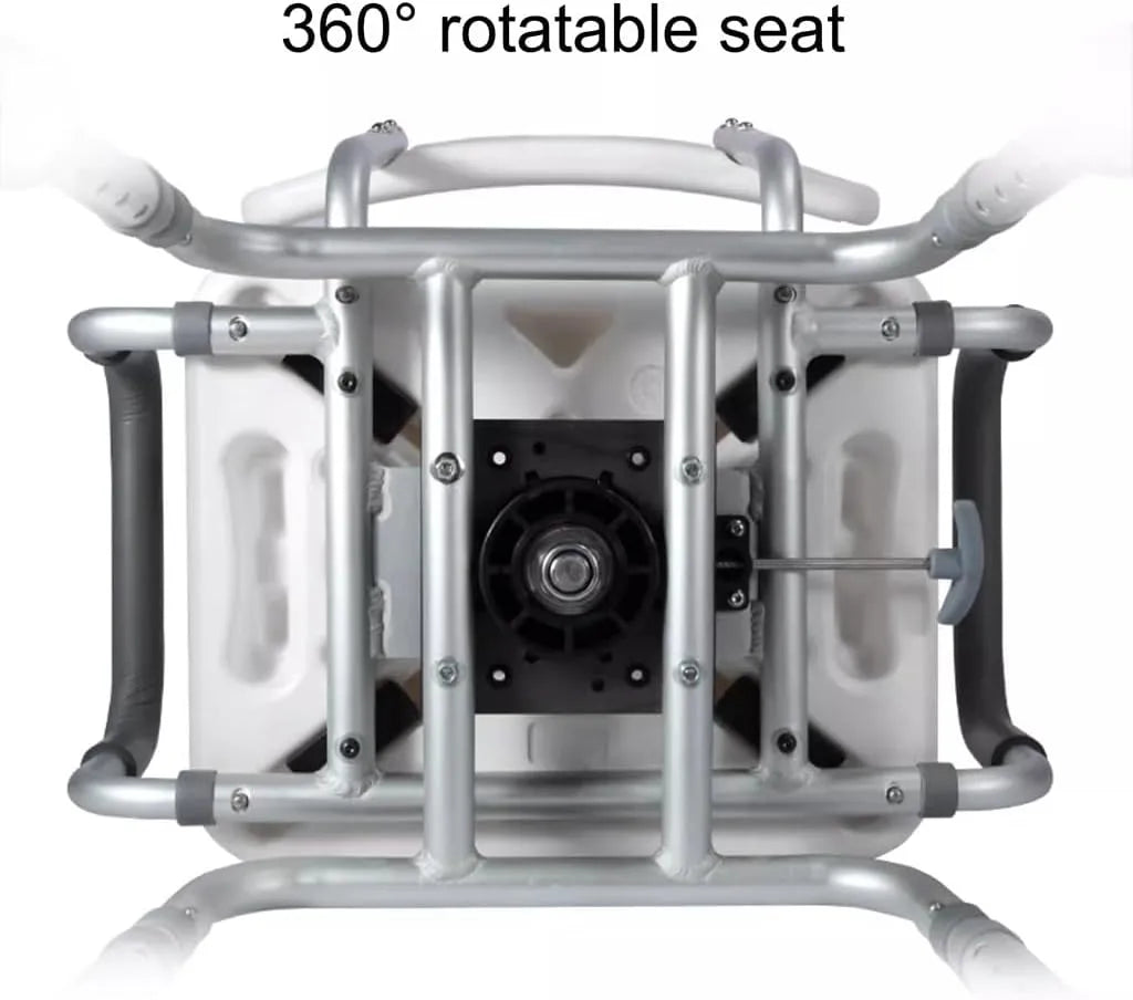 CalCare Aluminum 360 Swivel Shower Chair - Lightweight Adjustable Bath Seat for Elderly, Disabled & Seniors - Non-Slip Safety Shower Stool for Bathroom & Spa Use