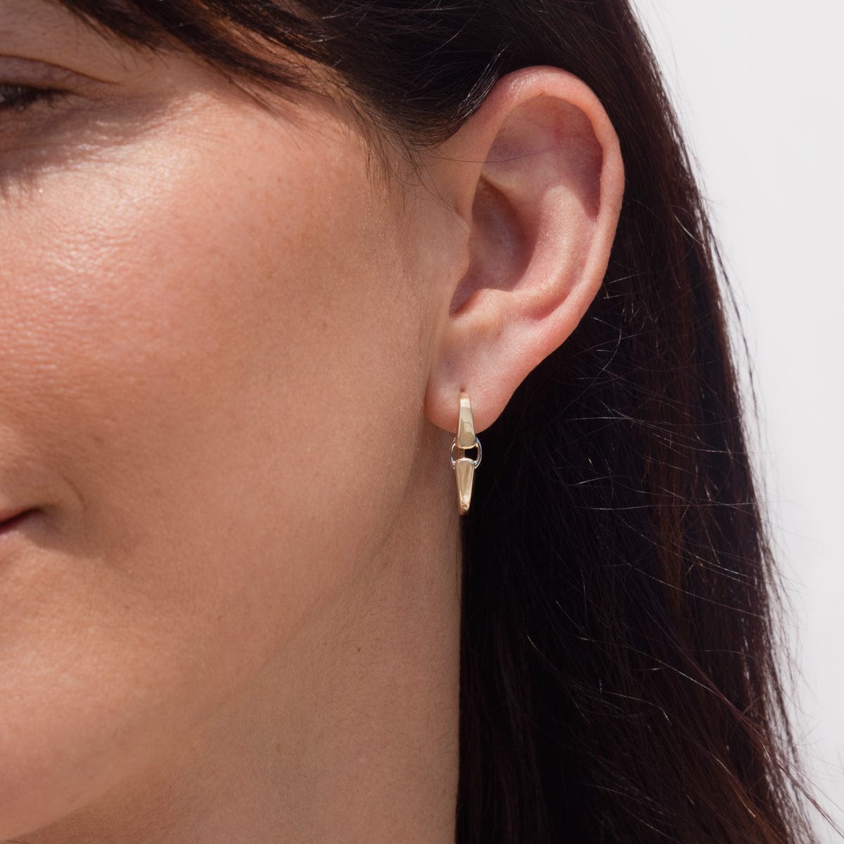 Two Tone Buckle Earrings for Women - Trendy Gold & Silver Hoop Earrings - Perfect for Casual Wear, Parties & Everyday Fashion