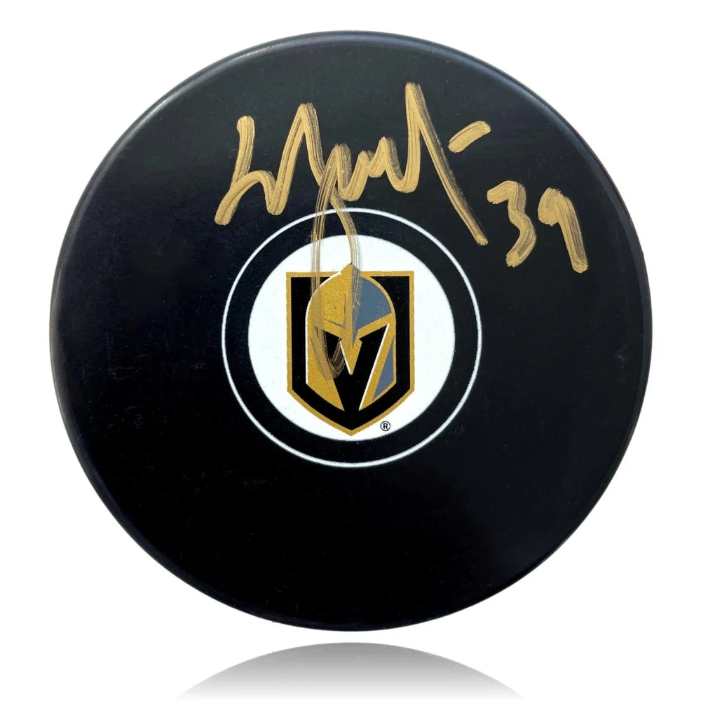 Laurent Brossoit Autographed Vegas Golden Knights Hockey Puck with COA - Official NHL Collectible for Hockey Fans & Memorabilia Collectors - Perfect for Display, Gifts, and Sports Collections