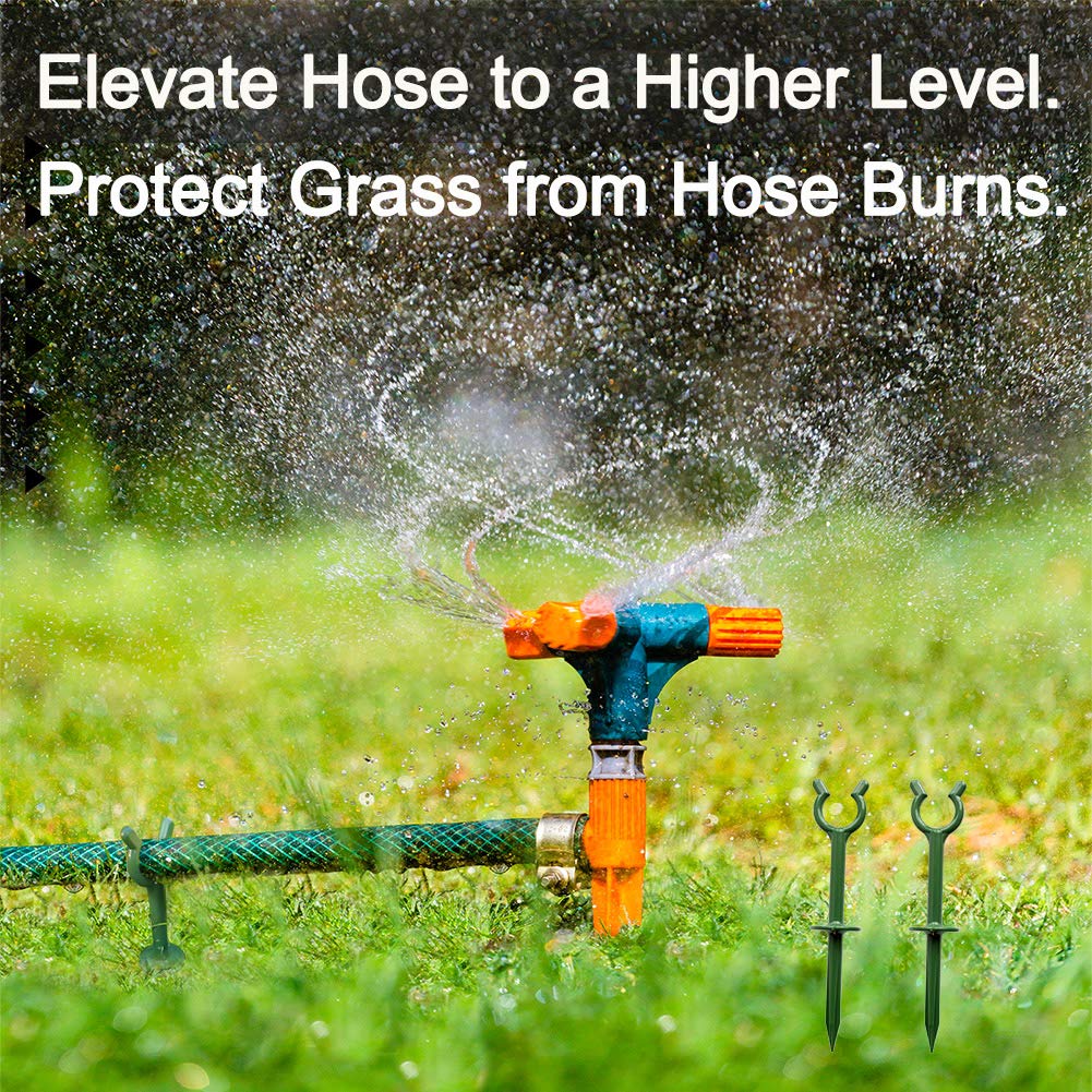 10 Pack Garden Hose Guide Stakes - Heavy Duty Hose Holder & Support for 5/8