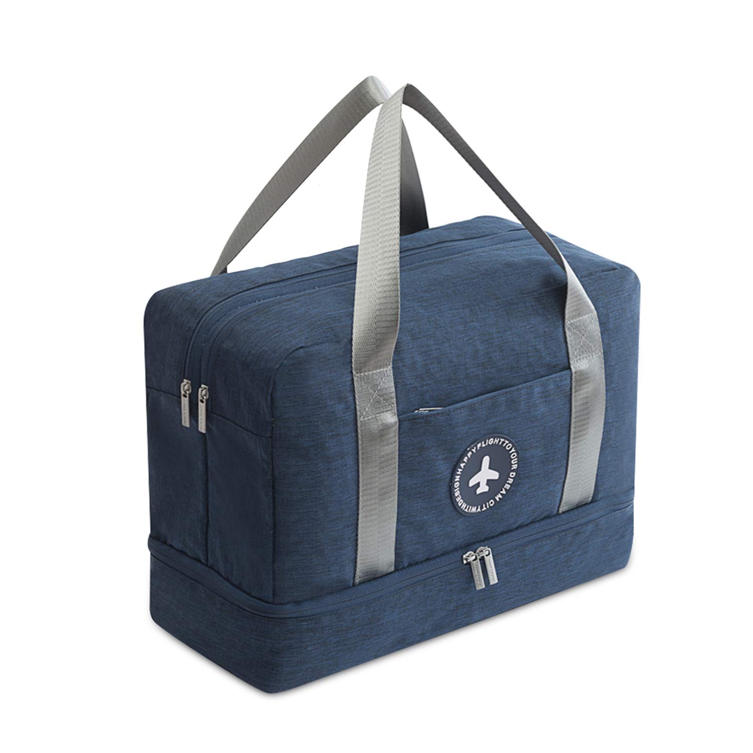 Waterproof Lightweight Travel Duffel Bag for Women & Men - Perfect for Overnight Trips, Weekend Getaways, Gym & Sports | Durable Carry-On Luggage for Vacation, Business Travel & Outdoor Adventures (Blue)
