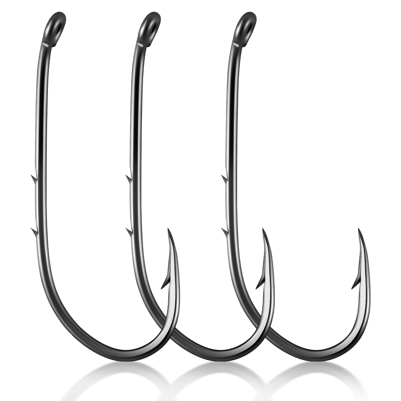 Dr.Fish 100 Pack Baitholder Fishing Hooks - Freshwater & Saltwater Hooks with Down Eye Offset Design for Walleye, Trout, Crappie, Panfish, Bluegill - Perfect for Lake, River, and Ocean Fishing Adventures