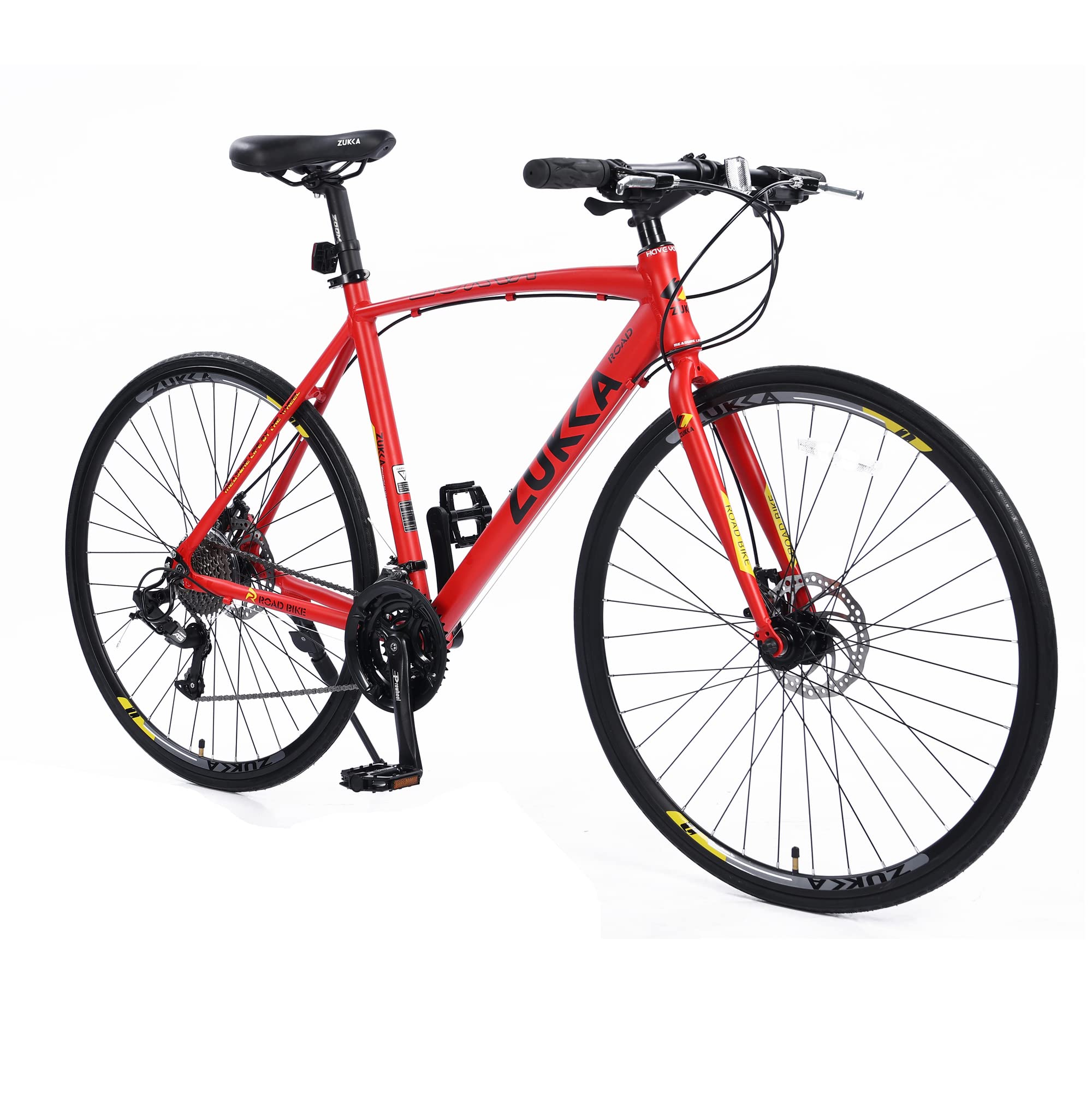 **700C Road Bike for Adults - 27 Speed Hybrid Commuter Bicycle with Dual Disc Brakes - Lightweight Racing & City Cycling for Men & Women - Perfect for Daily Commute, Fitness & Outdoor Adventures**