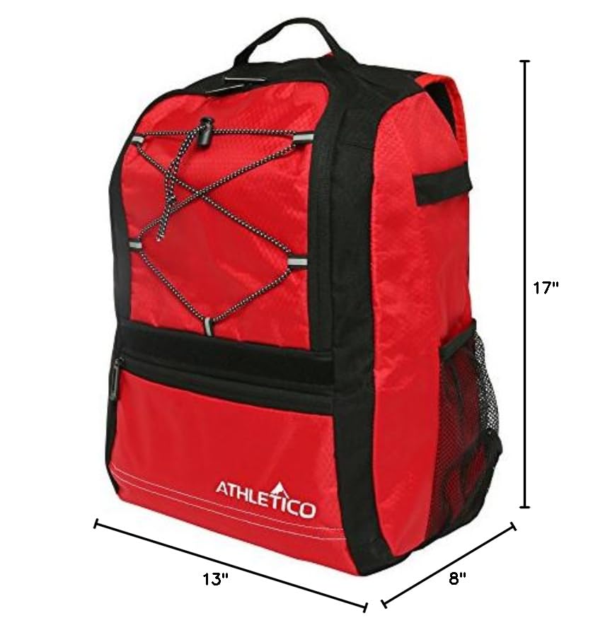 Athletico Youth Baseball Backpack - Durable Bat Bag for Baseball, T-Ball & Softball Equipment | Holds Bat, Helmet, Glove & Cleats | Fence Hook & Padded Straps | Perfect for Little League Games & Practice Sessions