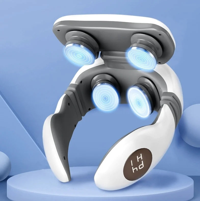 Wireless Neck Massager for Pain Relief - Portable Cervical Spine Massage Device for Home, Office & Travel Use
