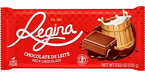 Regina Premium Milk Chocolate Bar - Non-GMO, Gluten-Free, 100g (3.52oz) - 8-Pack for Gifts, Parties & Snacking