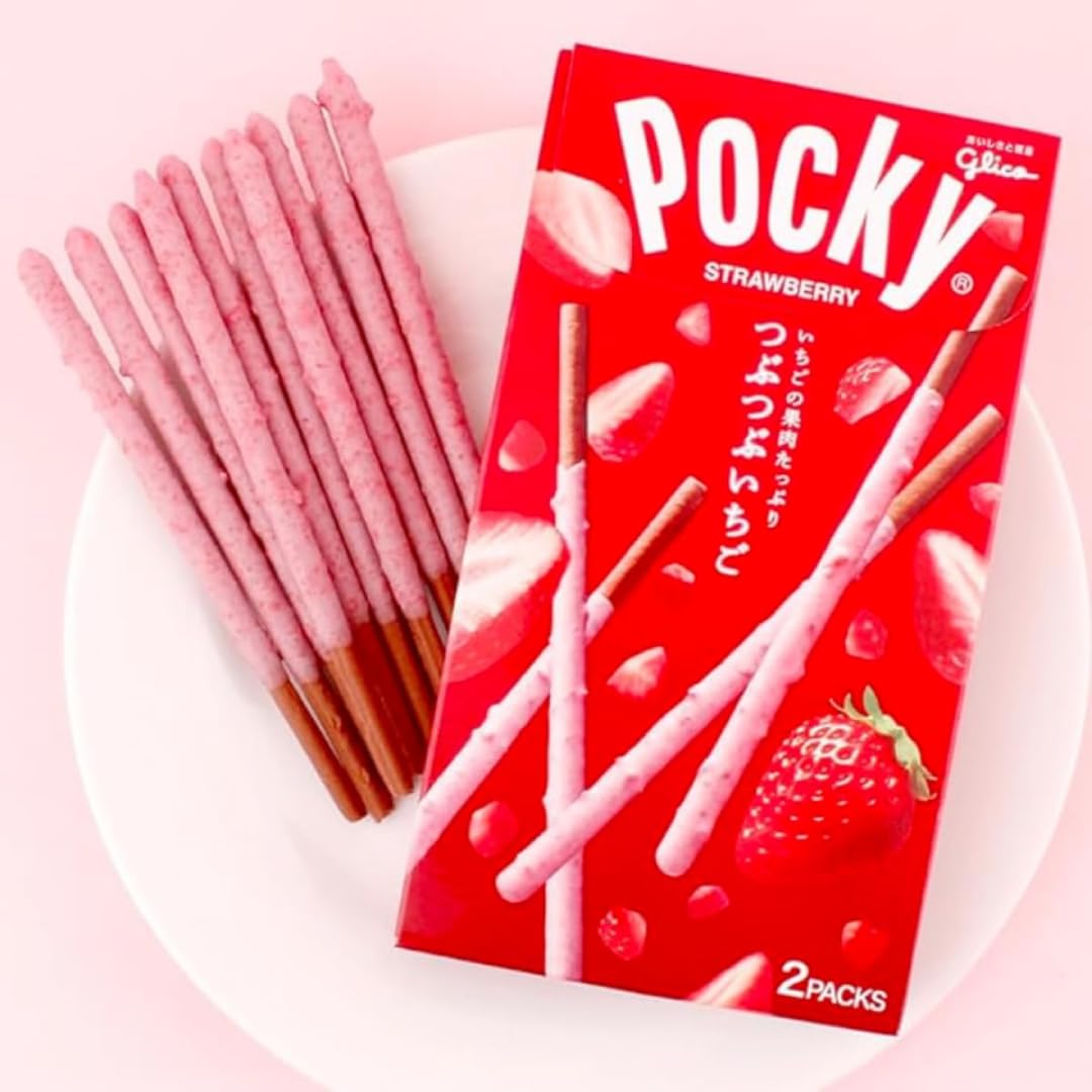 Japanese Pocky Sticks Variety Pack - Chocolate & Strawberry Flavors for Snacking & Gifts