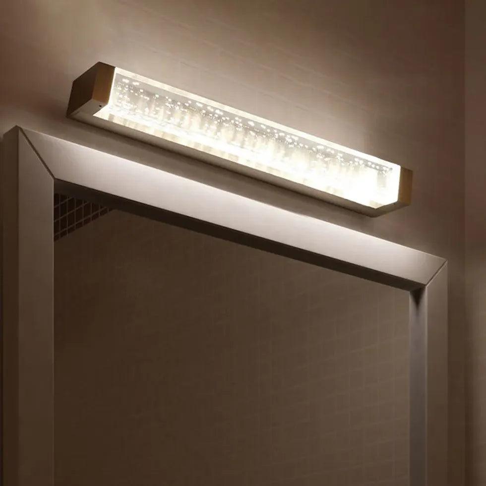 Rectangular White Crystal LED Bathroom Wall Lights - Modern Vanity Mirror Lighting for Bathroom, Bedroom & Makeup Area
