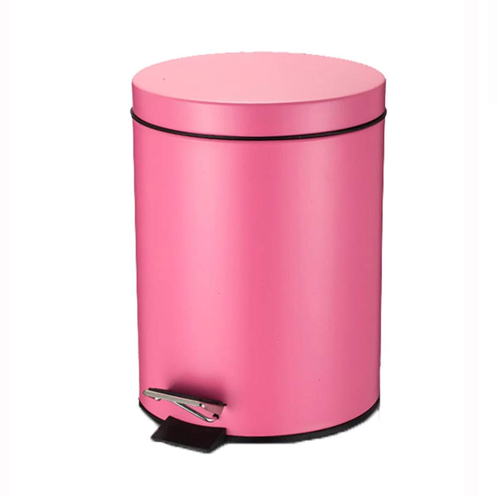 5L Stainless Steel Foot Pedal Trash Can for Kitchen, Living Room & Bedroom - 2020 Model (28cm, Red) | Durable & Hands-Free Waste Bin for Home & Office Use