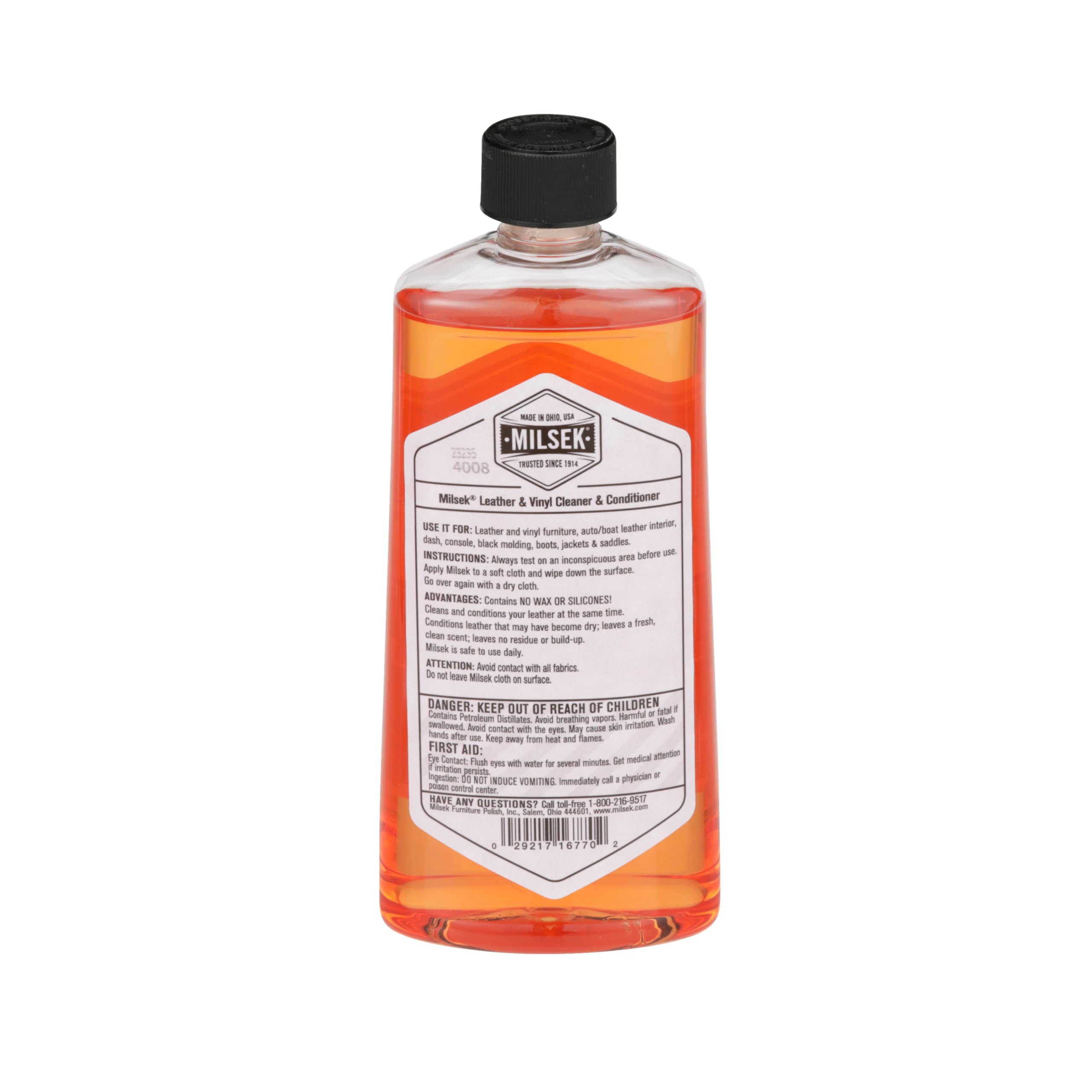 Milsek Leather & Vinyl Cleaner & Conditioner - 12 Fl Oz (Pack of 12) - Professional Cleaning Kit for Leather Furniture, Car Seats, Shoes, Handbags & More - Restores Shine & Protects Surfaces - Perfect for Home, Office & Auto Care