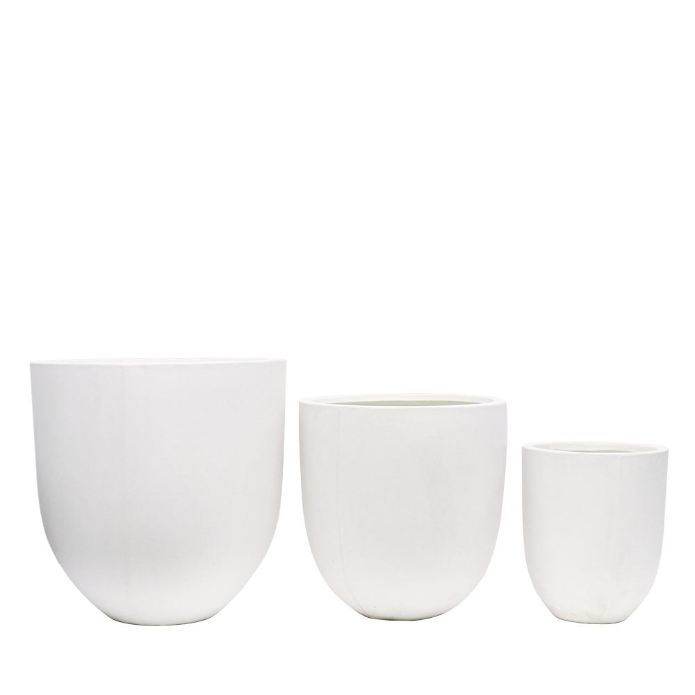Mohaka White Large Outdoor Planter - Modern Garden Decor for Patio, Balcony & Backyard Landscaping