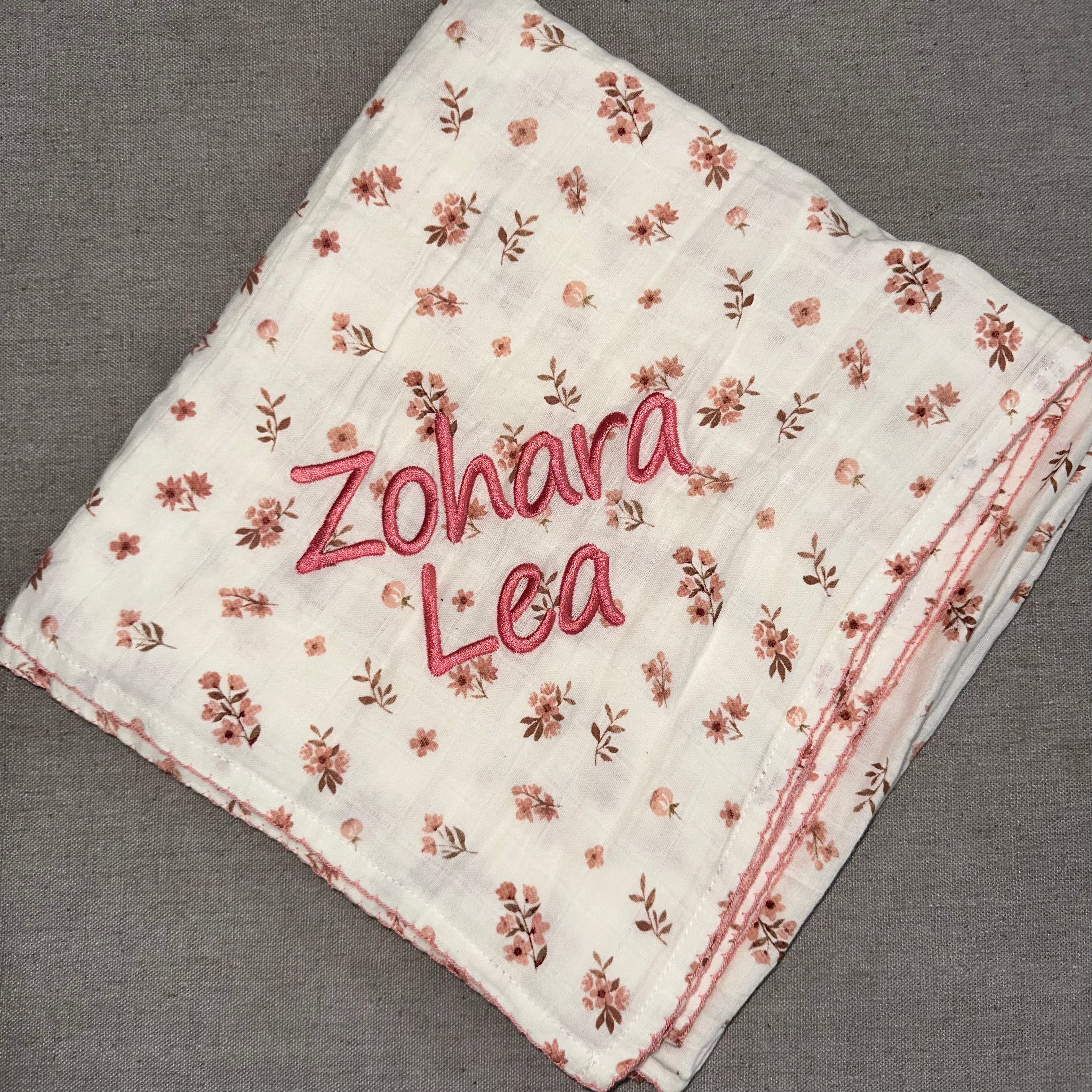 Adora Baby Floral Girls Muslin Swaddle Blanket - Soft & Breathable Baby Wrap for Newborns - Perfect for Swaddling, Nursing Cover & Stroller Blanket