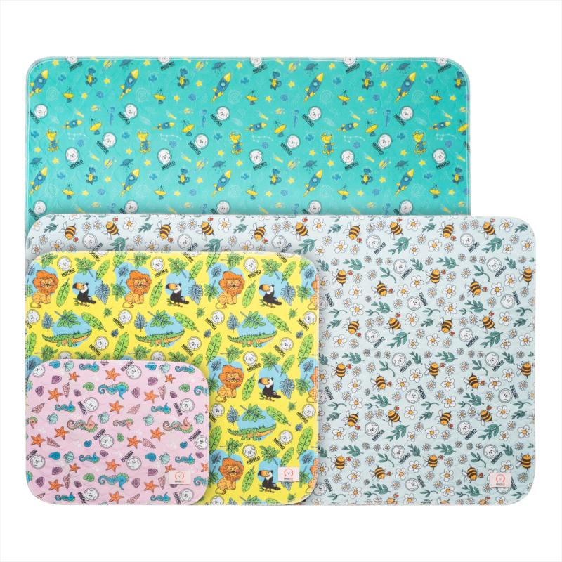 Misoko Reusable Pet Pads with Lion Design, Yellow Color, 2-Pack - Absorbent & Washable for Dogs, Cats, Puppies - Perfect for Crate Training, Bedding & Travel Use