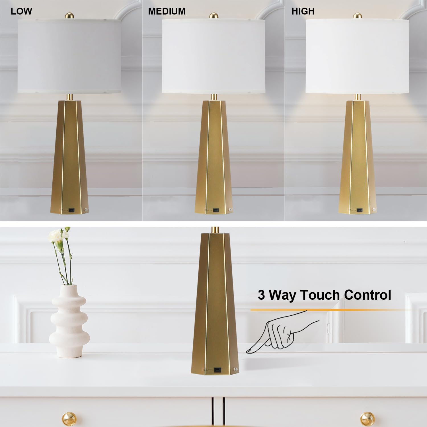 Modern Touch Bedside Lamps Set of 2 - 30