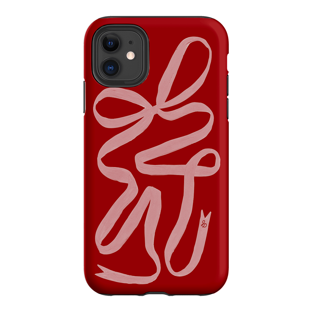 Cupid's Bow Ribbon Phone Case for iPhone & Samsung - Elegant Valentine's Day Gift for Her, Romantic Couple Accessory | Perfect for Dating, Anniversaries & Special Occasions
