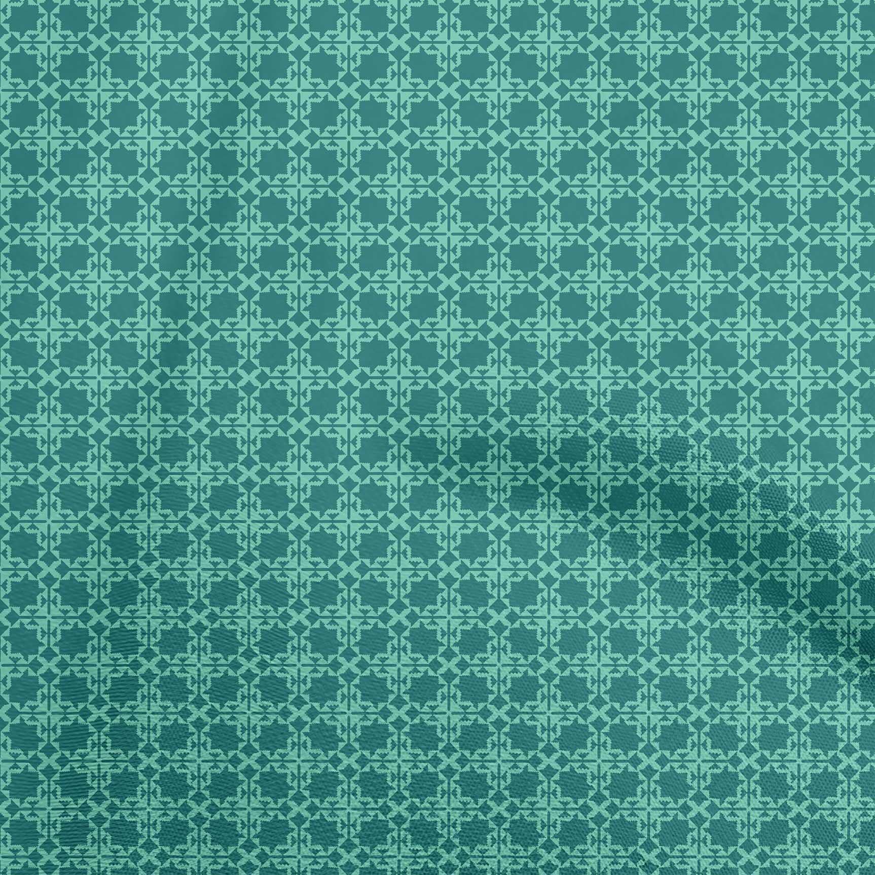 oneOone Silk Tabby Turquoise Green Fabric - 42 Inch Wide Printed Geometric Sewing Material by The Yard for DIY Clothing, Dresses, Scarves & Home Decor Projects