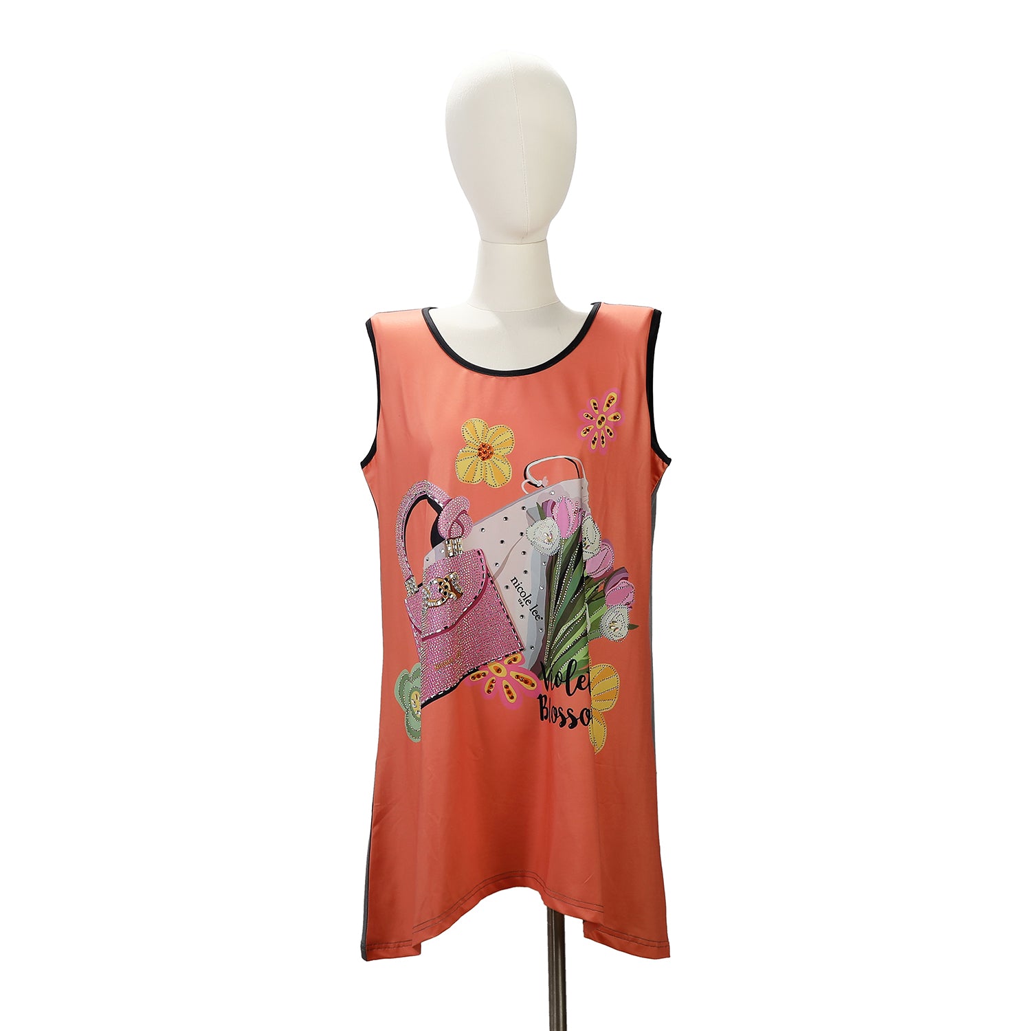 Nicole Lee Bling Tunic Tank Top for Women - Sparkling Sequin Summer Tops for Casual Wear, Beach Outfits & Night Out