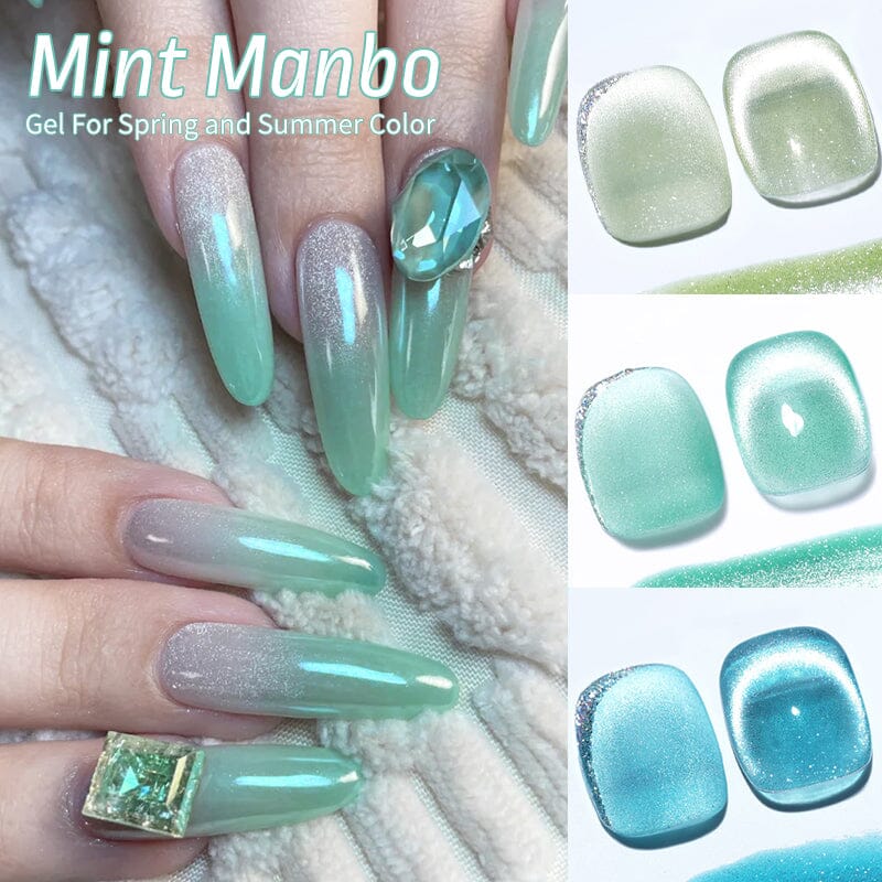 BORN PRETTY Mint Manbo Sea Blue Cat Magnetic Gel Polish 10ml - Long Lasting Nail Art for Home & Professional Salon Use