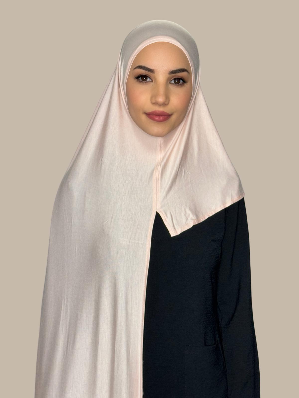 Premium Pre-Sewn Jersey Hijab with Pearl Embellishments - Comfortable & Stylish for Daily Wear, Work, and Special Occasions