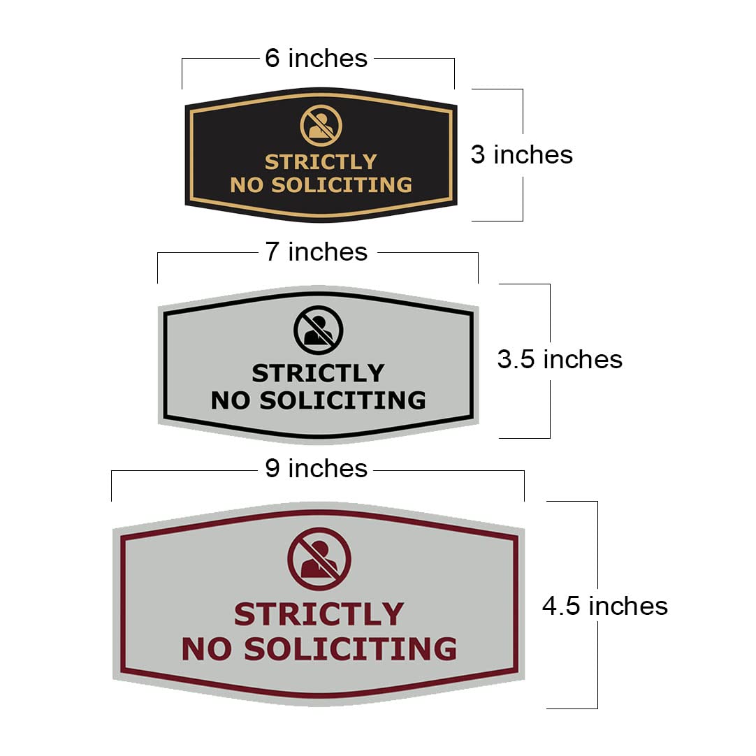 Strictly No Soliciting Sign - Large 12x8 Inches, Durable Weatherproof Plastic for Doors & Windows - White/Red Design for Home, Office & Business Use