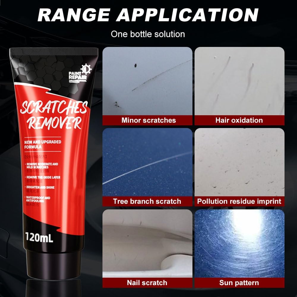 2024 Upgraded Car Scratch Repair Wax Kit - Scratch Remover Paste & Polishing Wax with Sponge for Cars, Trucks, SUVs - Restores Paint on Various Surfaces - Perfect for DIY Auto Detailing & Minor Scratch Removal (1pc)