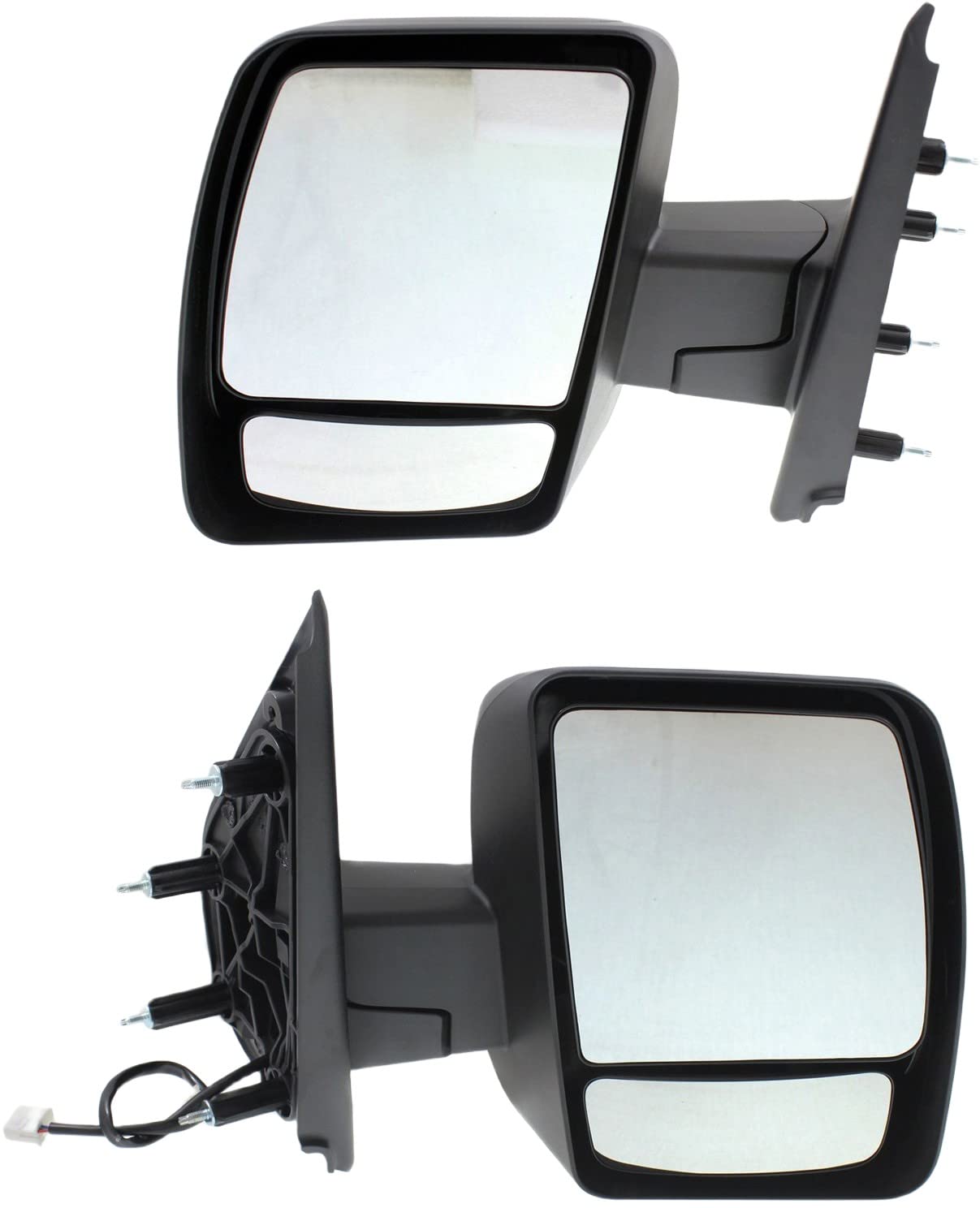Garage-Pro Power Non-Heated Mirrors for Nissan NV2500 NV3500 NV1500 (2012-2021) - Driver & Passenger Side Manual Fold with Spotter Glass, Textured Finish - Perfect for Commercial Vans & Fleet Vehicles