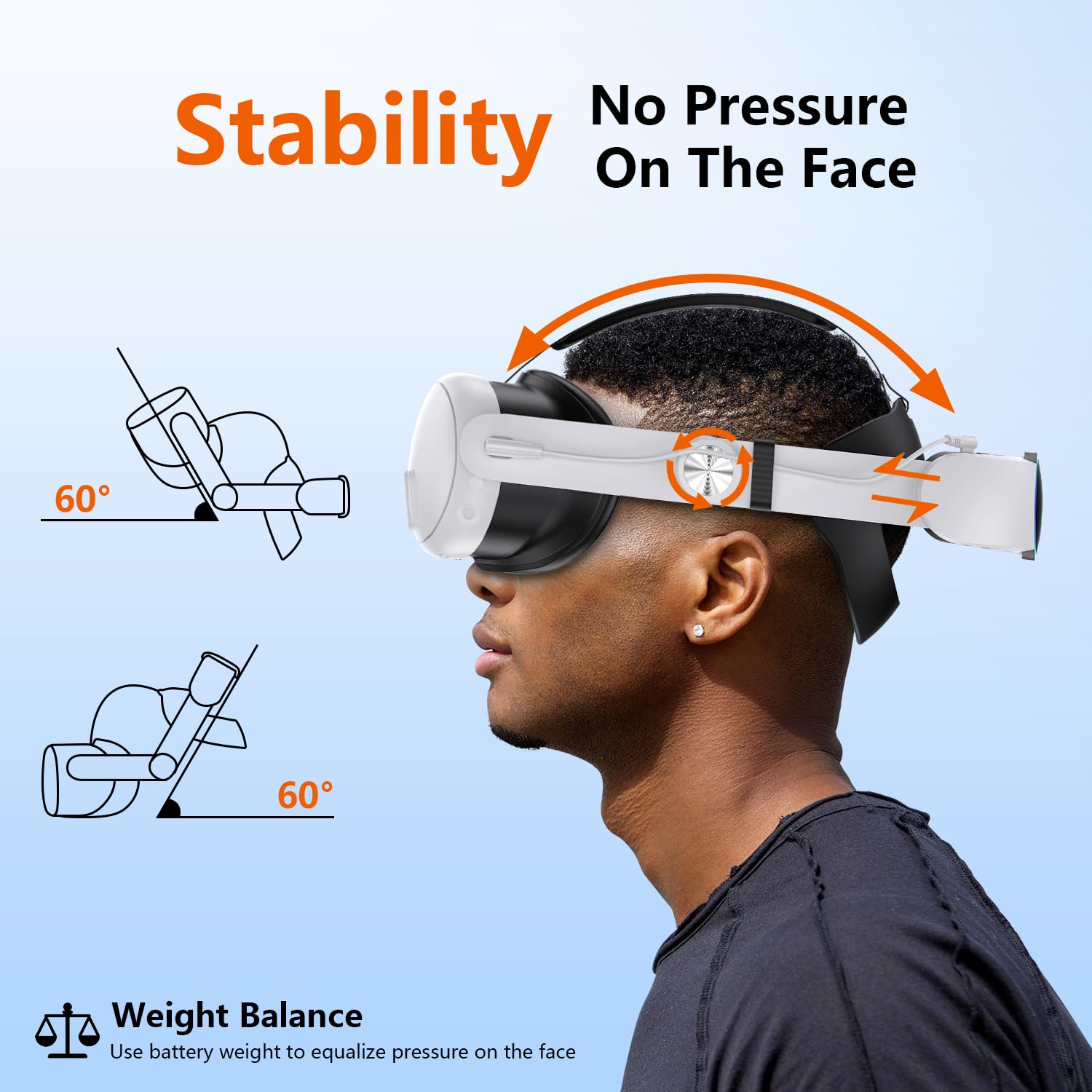 Foscomax RGB VR Head Strap for Oculus/Meta Quest 3/3S - 10000mAh Rechargeable Battery, Adjustable Elite Strap Extends Playtime 4-6 Hours - Compatible with Quest 3/3S Accessories - Perfect for Extended VR Gaming and Immersive Experiences