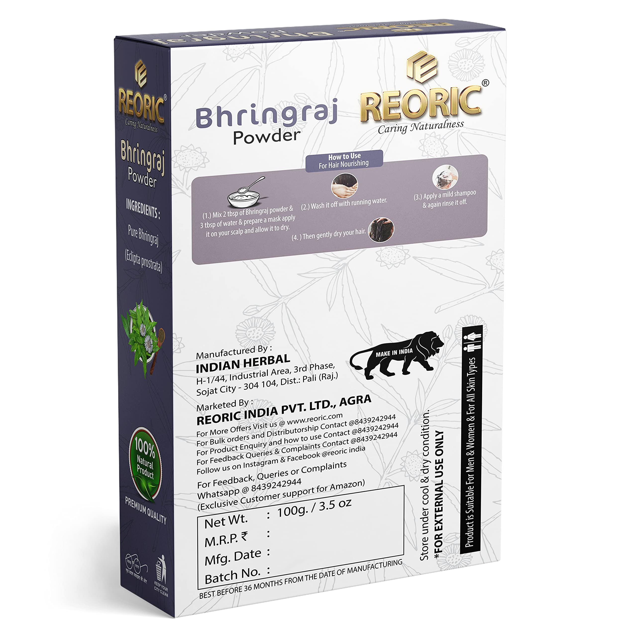 Organic Amla Powder, Bhringraj Powder & Hibiscus Powder Combo (300g x 3) | Natural Hair Growth & Skin Care Treatment | Ayurvedic Herbal Supplement for Shiny Hair & Glowing Skin | Perfect for DIY Hair Masks, Face Packs & Herbal Remedies