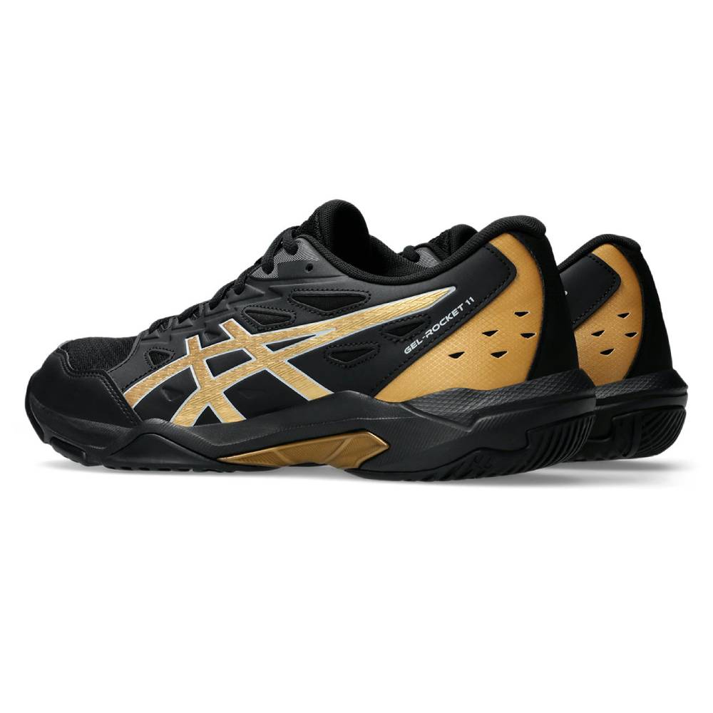 ASICS Gel Rocket 11 Men's Volleyball Shoes - Lightweight Indoor Court Sneakers for Badminton, Squash & Tennis (Black/Piedmont Grey) - Perfect for Gym Training & Competitive Sports