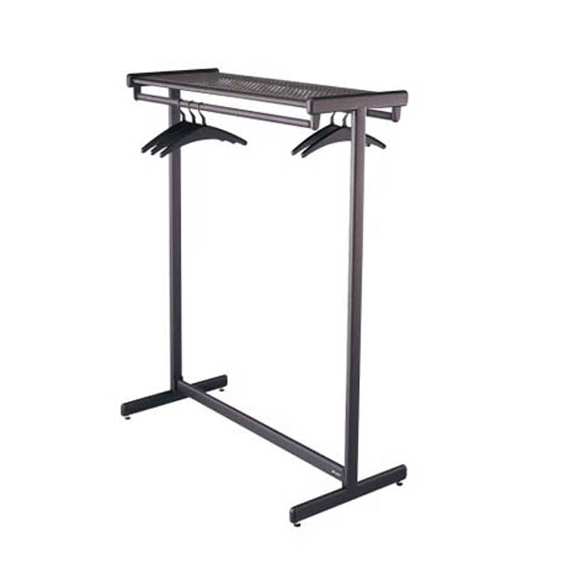 Double Sided Garment Rack with Shelf - Heavy Duty Black Steel Clothing Rack for Closet Organization, Retail Store Display & Laundry Room Storage