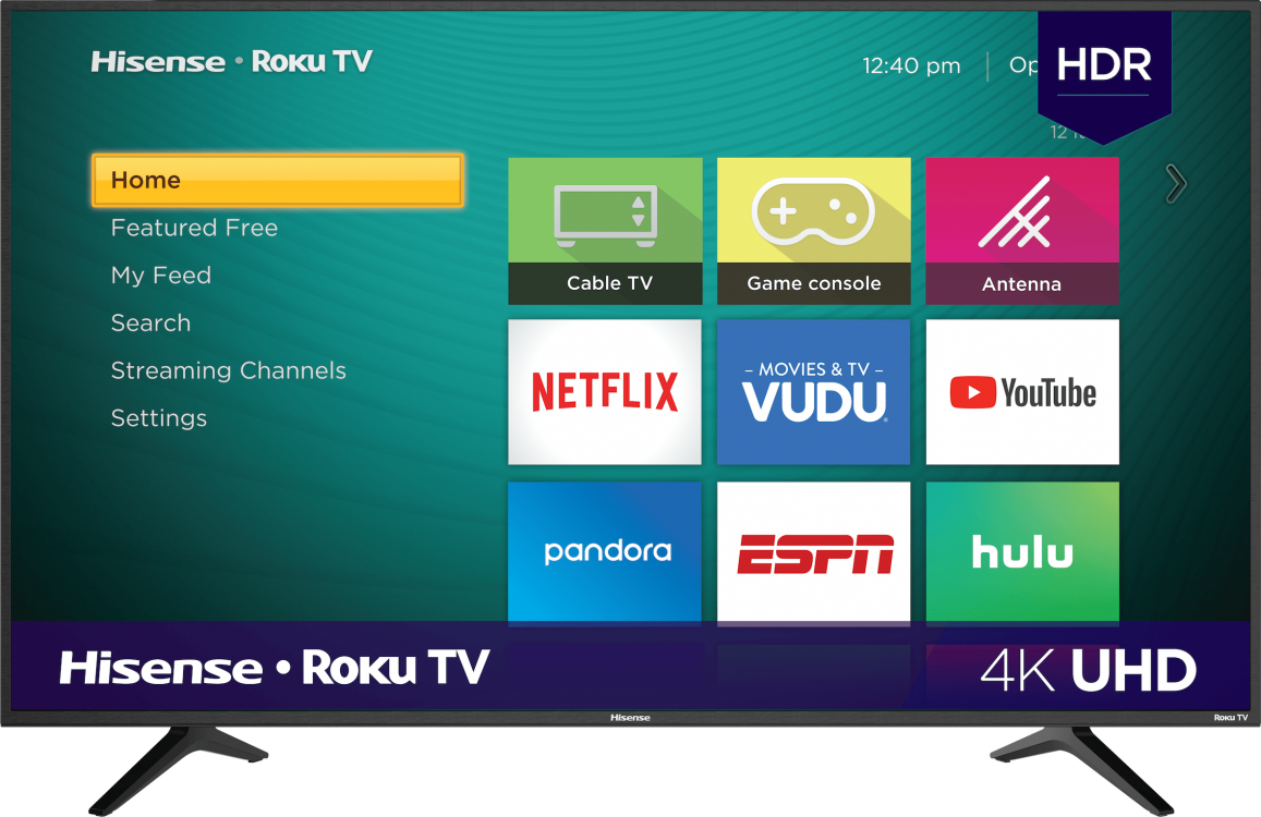 Hisense 55 Inch 4K UHD Smart LED TV with Roku OS, HDR10, Dolby Vision (Model 55R6E3) - Perfect for Home Theater, Gaming & Streaming Netflix, Hulu, Prime Video