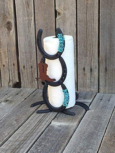 Stainless Steel Horseshoe Paper Towel Holder - Rustproof Kitchen Towel Rack for Farmhouse, Western, or Ranch Style Decor - Perfect for Kitchen, Bathroom, or RV Use