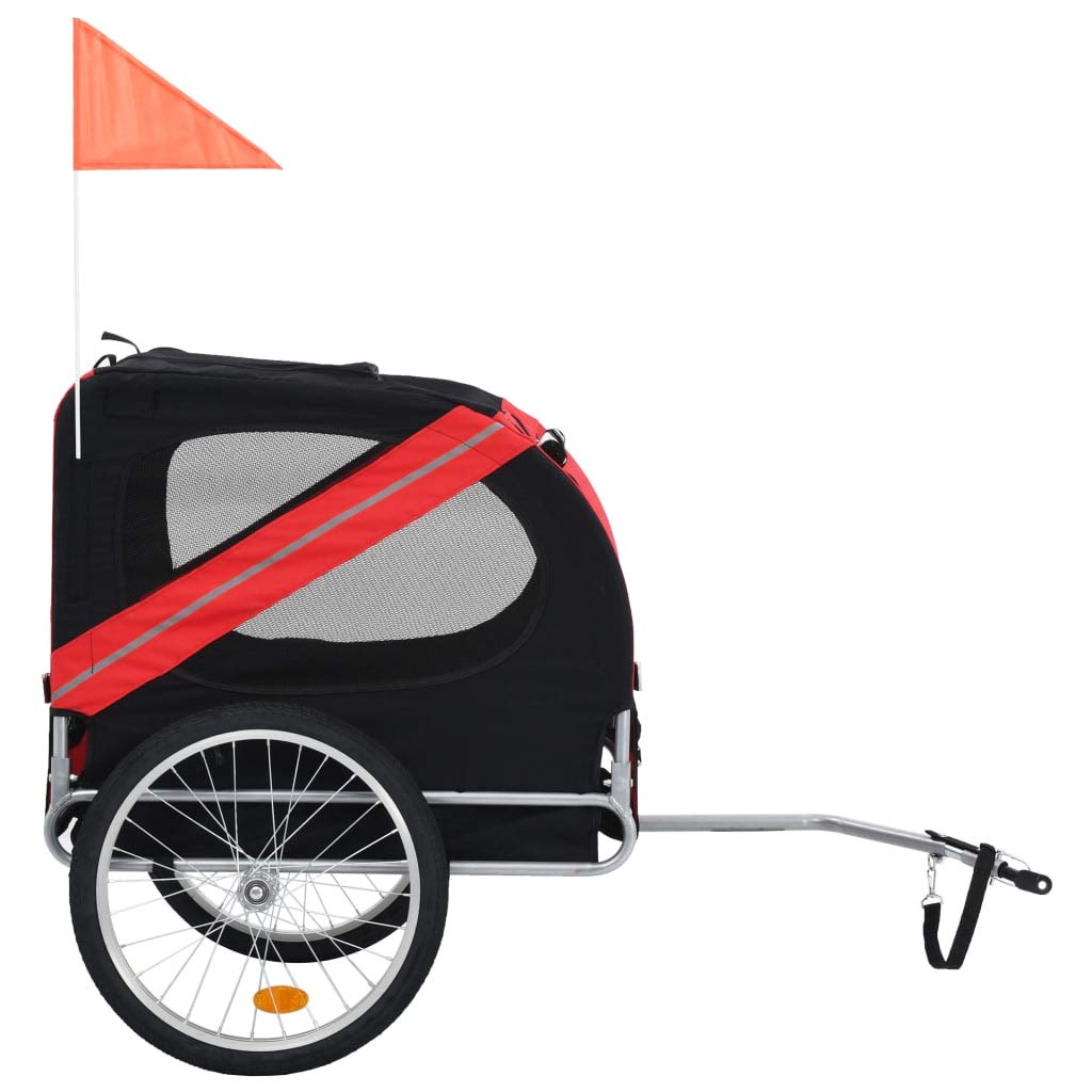 Festnight Foldable Dog Bike Trailer with Breathable Mesh Windows & Safety Flag - Suspension Pet Bicycle Carrier for Small to Medium Dogs & Cats - Perfect for Cycling Adventures, Park Trips & Outdoor Exercise with Your Pet