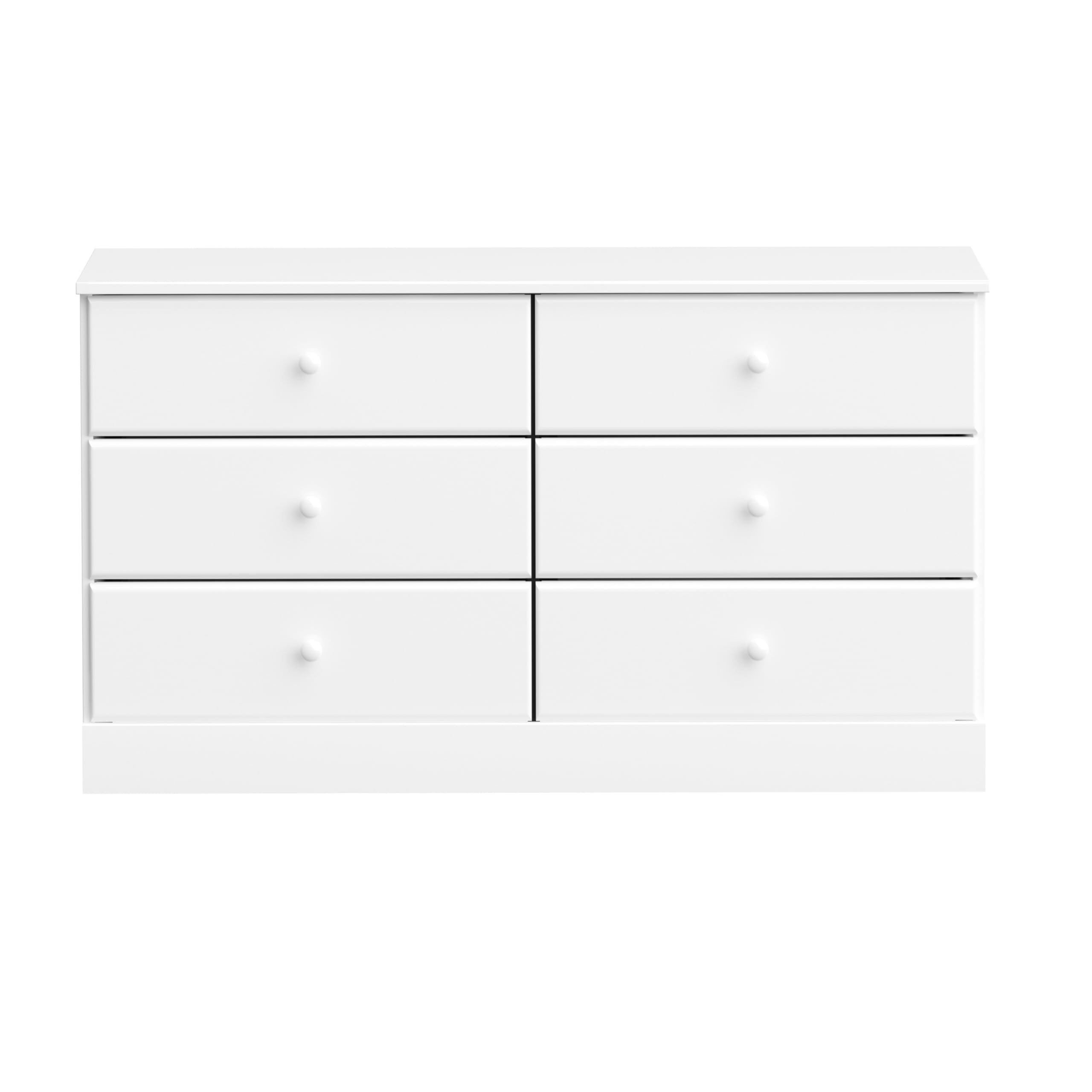 Prepac Astrid 6-Drawer Dresser in White - Modern Bedroom Storage Furniture for Clothes & Accessories Organization | Perfect for Home, Apartment & Dorm Room Decor