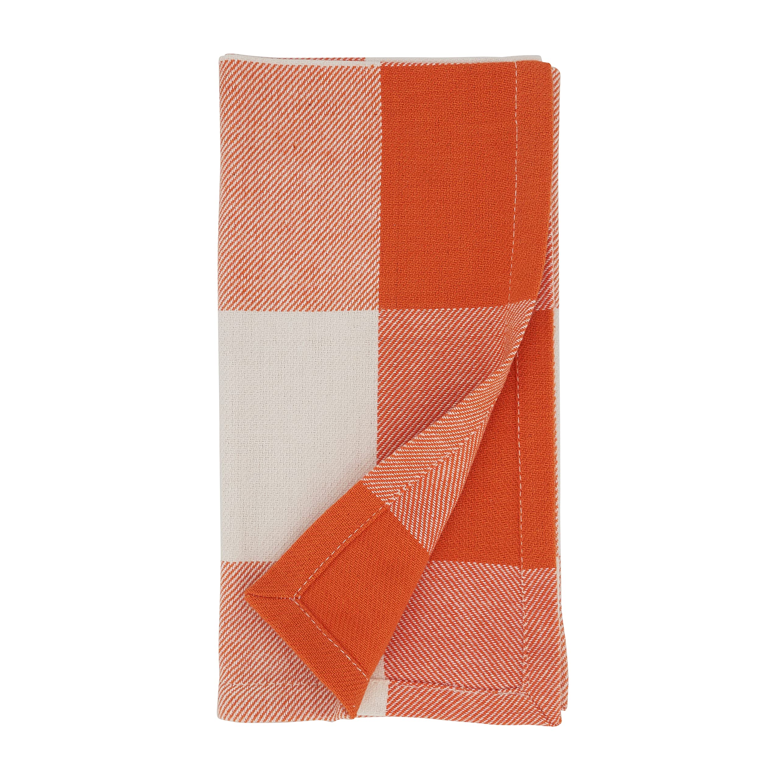 Buffalo Plaid Cotton Table Napkins - Set of 4 Premium Dinner Napkins for Christmas, Thanksgiving & Farmhouse Dining Decor
