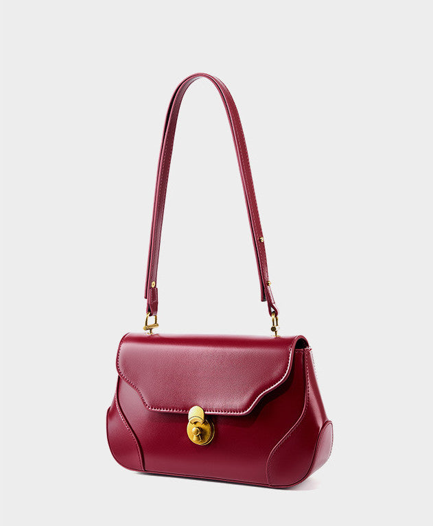 Stylish Small Leather Shoulder Bag for Women - Genuine Leather Crossbody Purse with Adjustable Strap - Perfect for Daily Use, Travel, and Work Commute