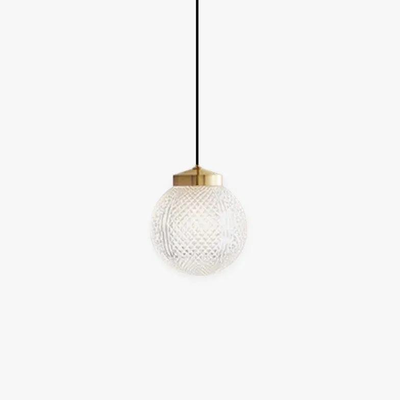 Crystal Clear Diamond Glass Gold Pendant Light Fixture - Elegant Ceiling Lighting for Dining Room, Kitchen Island & Bedroom Decor