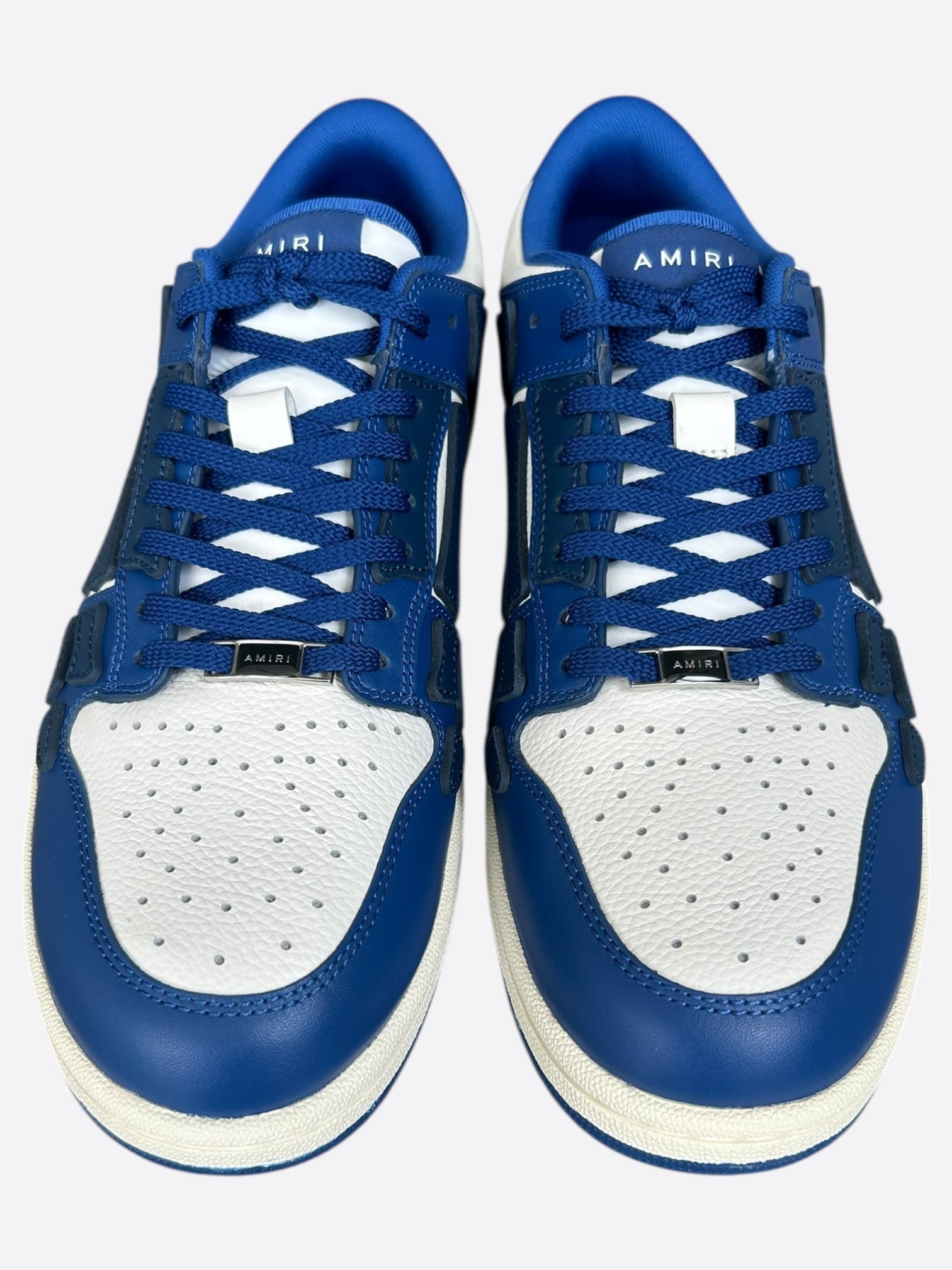 Amiri Blue & White Skeleton Low Top Sneakers for Men - Stylish Casual Streetwear Shoes for Everyday Wear & Outfits