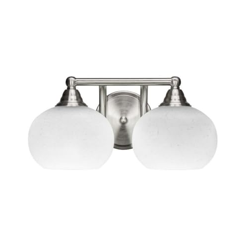 Toltec Lighting Paramount 2-Light Bathroom Vanity Light Bar in Brushed Nickel (3422-BN-212) - Perfect for Bathroom, Powder Room, and Dressing Area Lighting