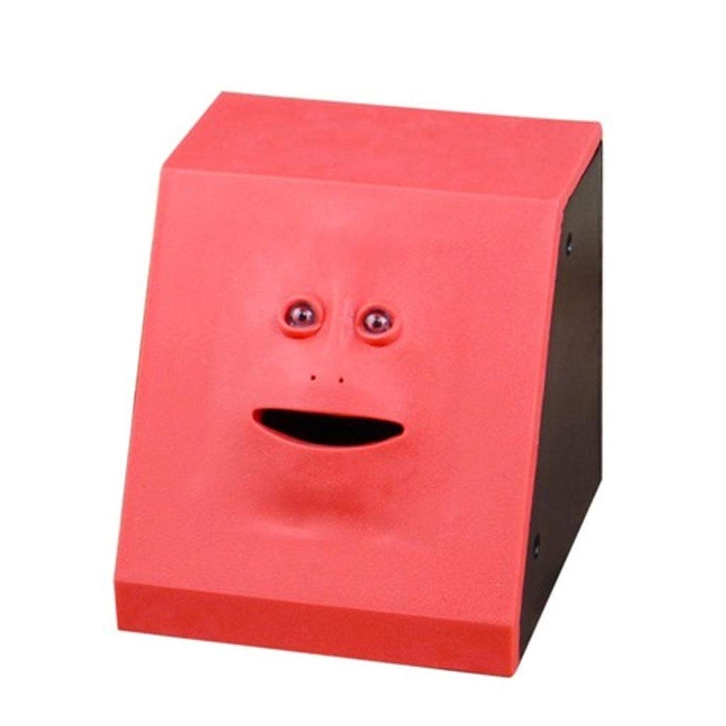 QZH Cute Piggy Bank for Kids - Funny Money Coin Saving Box with Face Design, Perfect Gift for Children & Home Decoration (Red) - Ideal for Birthday Presents, Allowance Savings & Room Decor