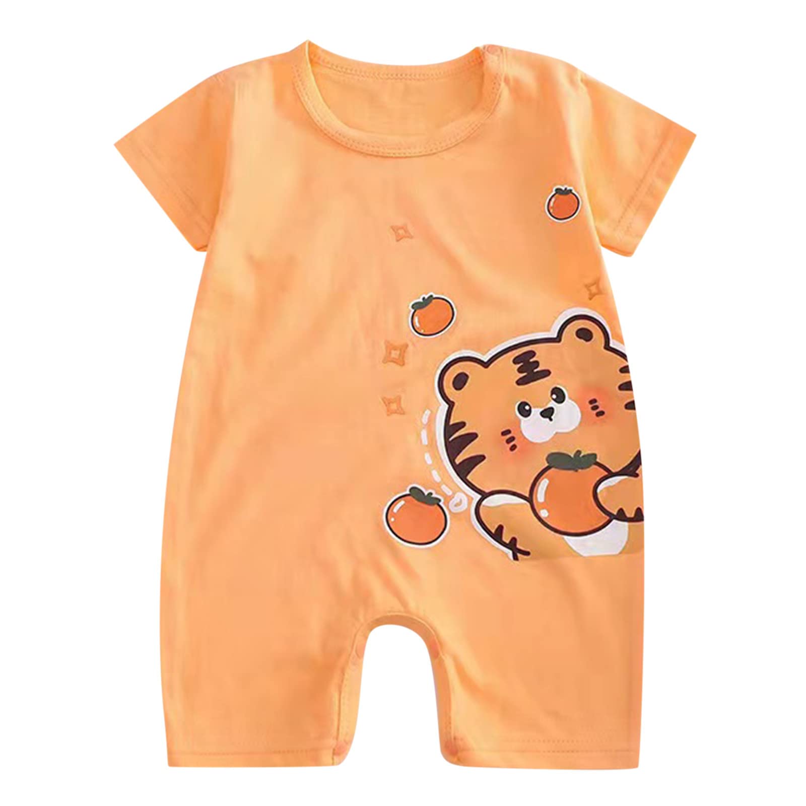 Baby Boys & Girls Cartoon Romper - Cute Animal Print Short Sleeve Jumpsuit Outfits for Newborns & Infants | Perfect for Playtime, Photo Shoots & Everyday Wear