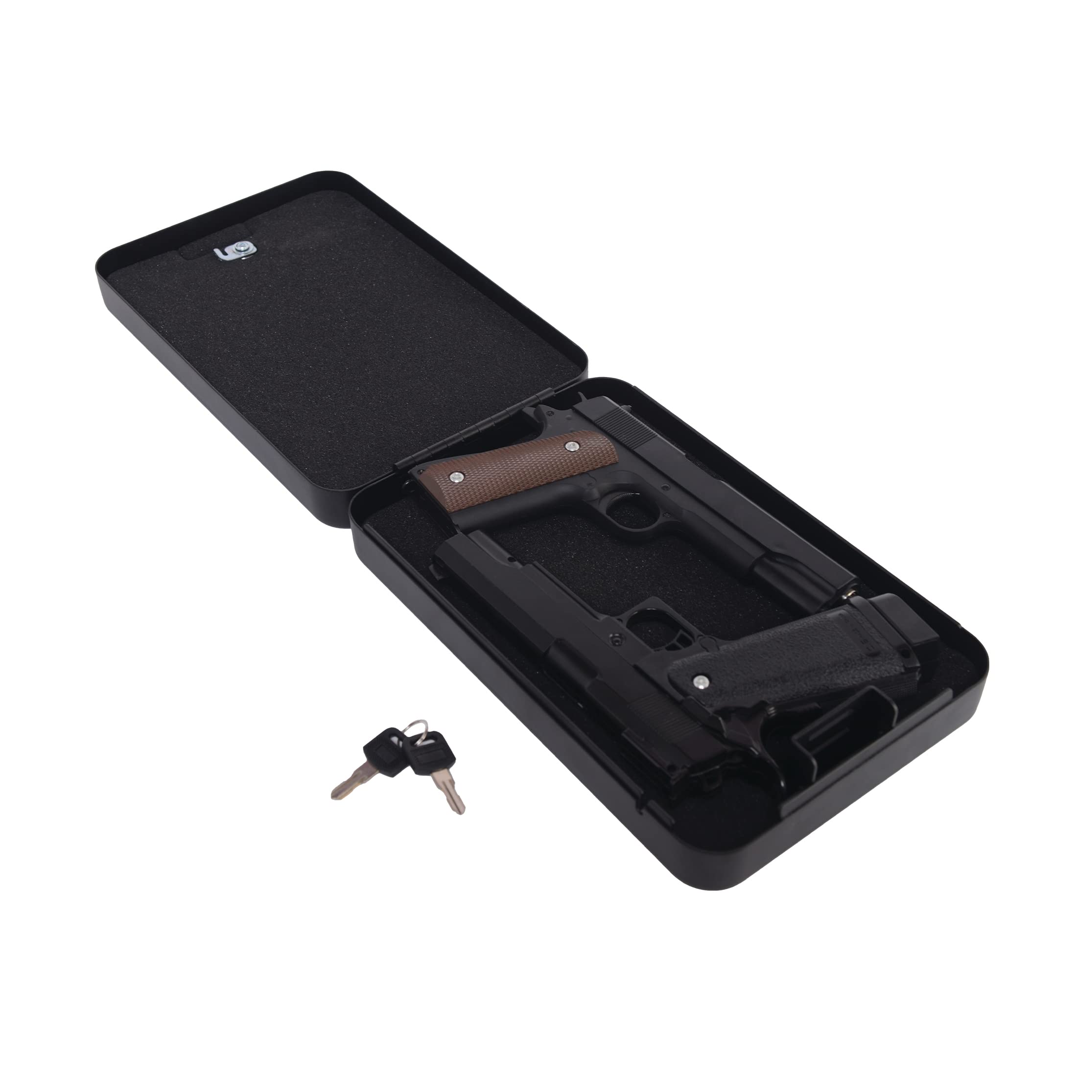 Surelock Security Nighthawk XL Mobile Lock Box with Key - Black (SLS-MLBKXL) | Portable Safe for Home, Office, Travel & Vehicle Storage | Secure Cash, Jewelry & Valuables