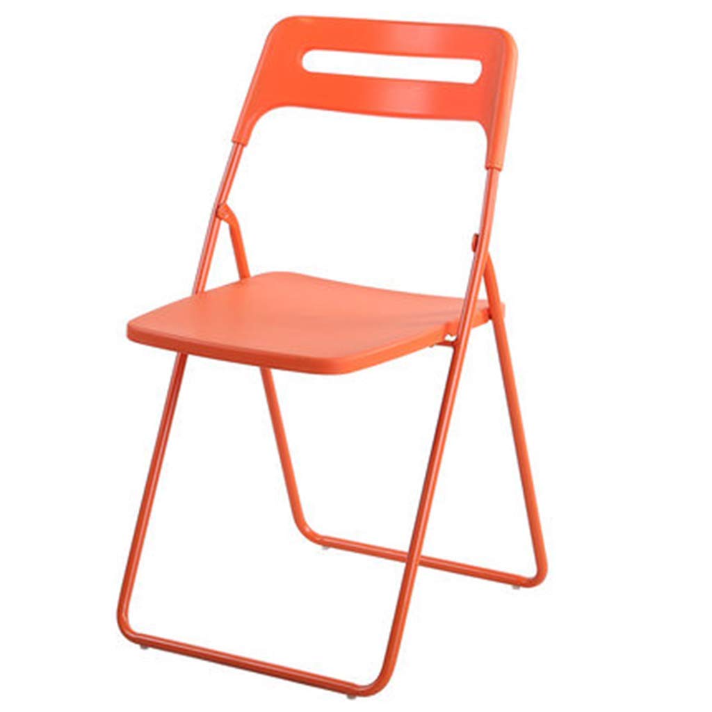 ZYLZL Folding Stool with Backrest - Portable Foot Stool Bench for Office, Conference, Computer & Dining - Compact Foldable Chair for Home & Outdoor Use - Orange