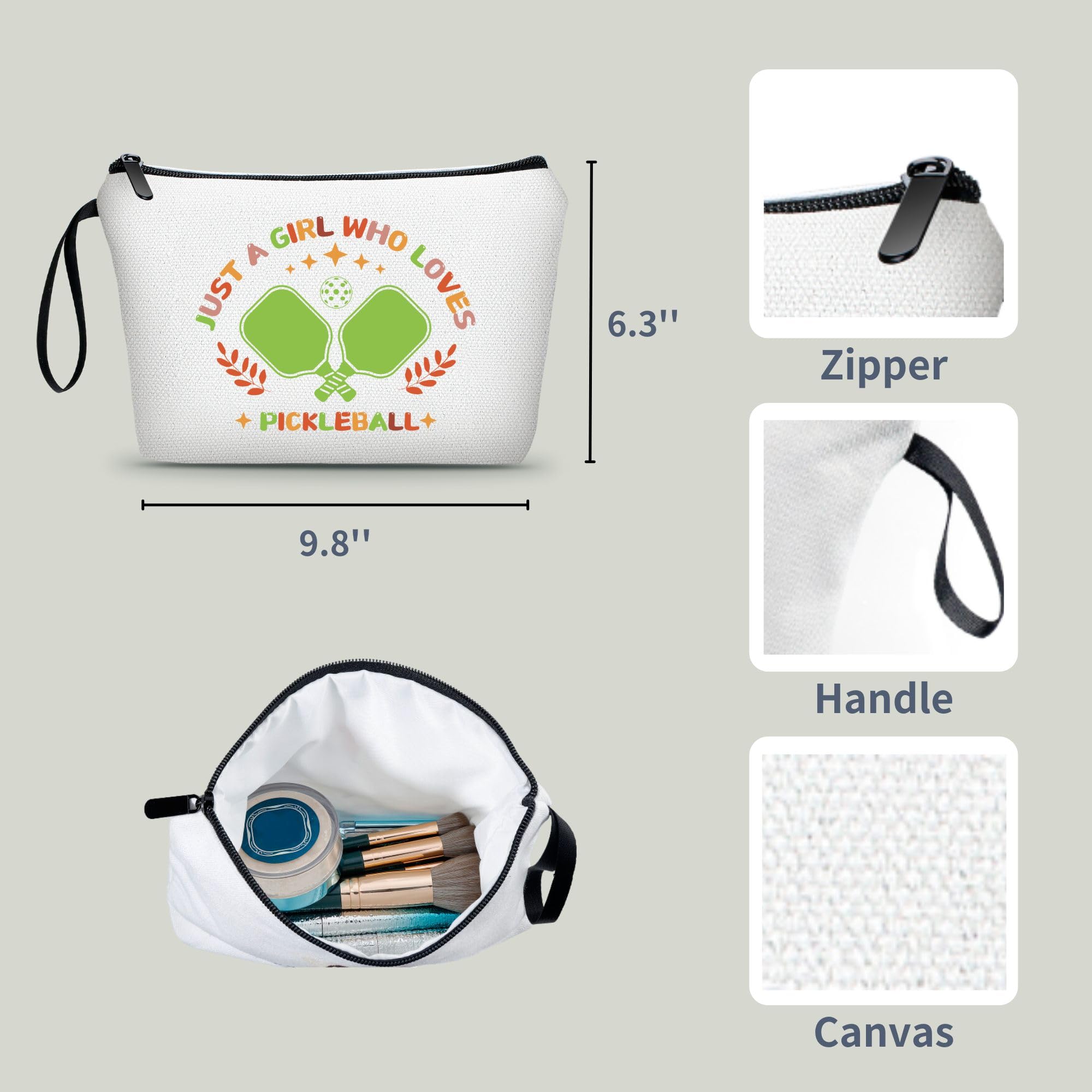 Best Pickleball Gifts for Women - Pickleball Lover Accessories Set with Cosmetic Makeup Bag - Perfect for Pickleball Parties & Birthday Gifts for Teen Girls - Great for Sports Enthusiasts & Game Day Essentials