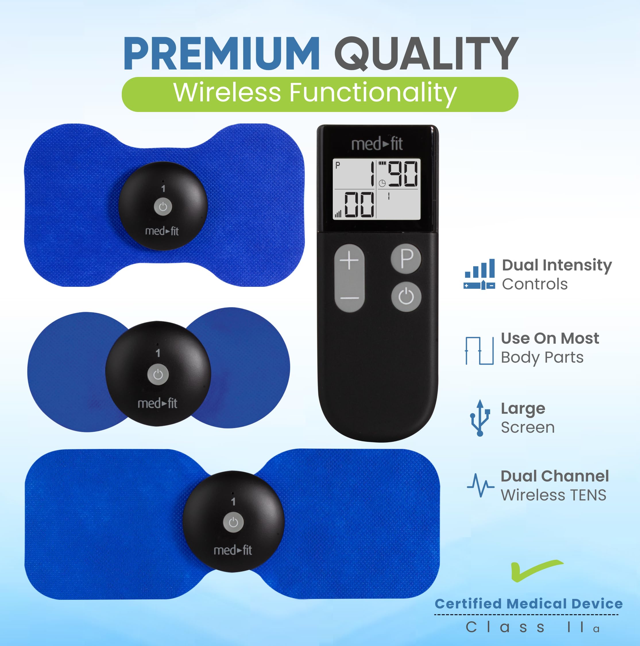 Rechargeable Wireless TENS Unit with Dual Channel & Remote Control - Portable Muscle Stimulator for Back, Neck, Shoulder, Sciatica & Joint Pain Relief - Perfect for Home, Office & Travel Use